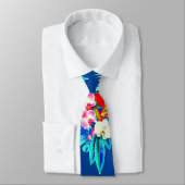 Cravate Orchidée tropicale et palmier feuille floral hawaï (Attaché)