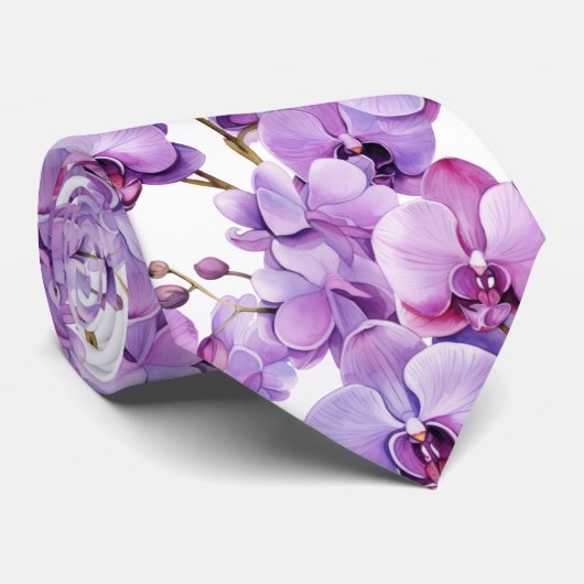 Cravate Orchidée violette (Roulé)