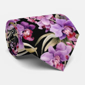 Cravate Orchidée violette (Roulé)