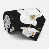 Cravate Orchidées blanches élégantes (Roulé)