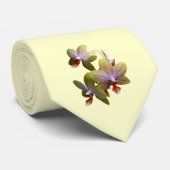 Cravate Orchidées de Phalaenopsis jaune (Roulé)