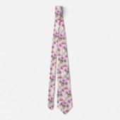 Cravate Orchidées pastel lavande rose pourpre (Dos)