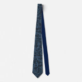 Cravate "Ordinateur/code binaire - bleu " (Devant)