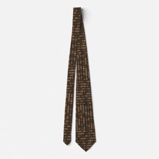 Cravate "Ordinateur/code binaire - brun " (Dos)