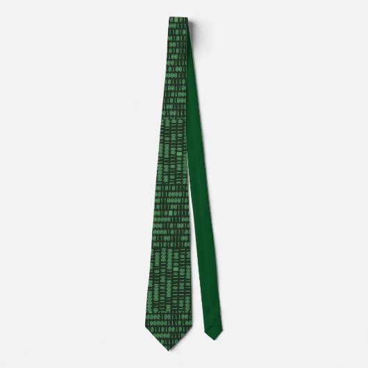 Cravate Ordinateur/code binaire - vert (Devant)