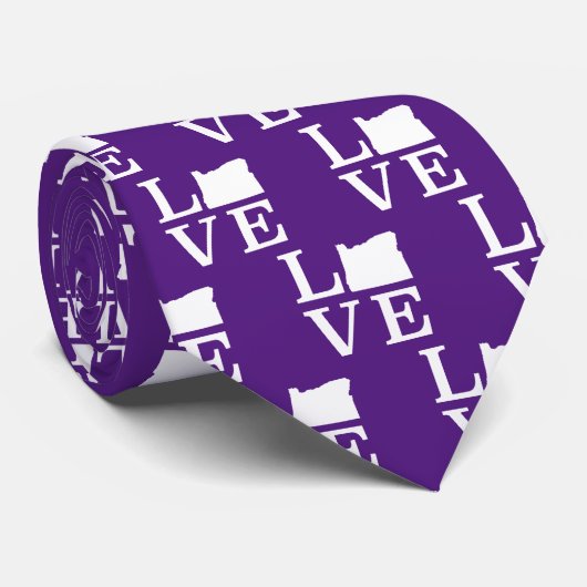 Cravate Oregon LOVE State White (Roulé)