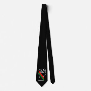 Cravate orgueil noir poing vert rouge pan drapeau africain
