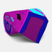 Cravate Origami Chintz (L) Fuchsia Turquoise Blue Magenta (Roulé)