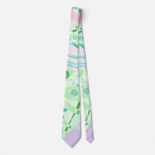 Cravate Origami Chintz (L) Vert Turquoise rose Lilac (Devant)
