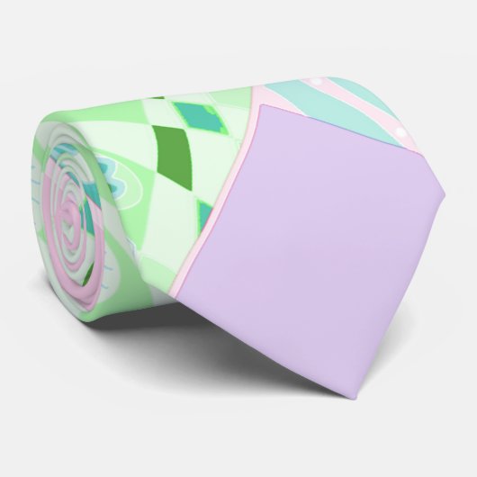 Cravate Origami Chintz (L) Vert Turquoise rose Lilac (Roulé)