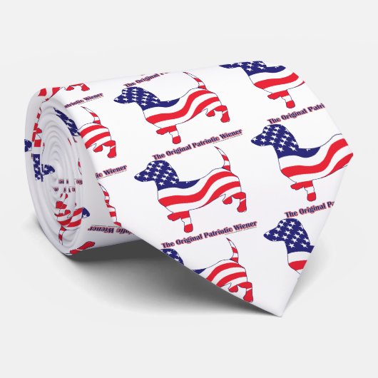 Cravate Original Patriotic Wiener/Dachshund (Roulé)