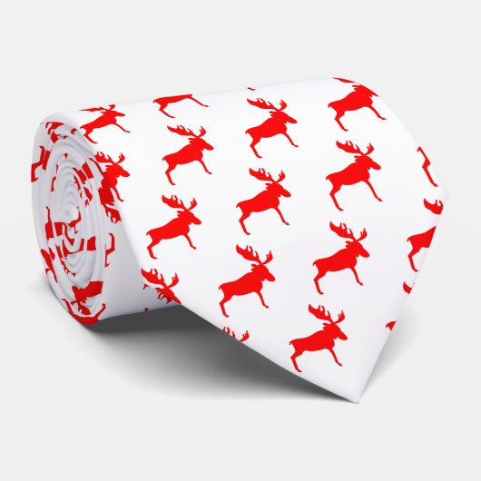 Cravate Orignaux rouges (Roulé)