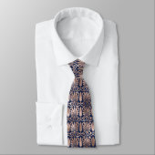 Cravate Ornat Déco Motif Rose or Marine bleu (Attaché)