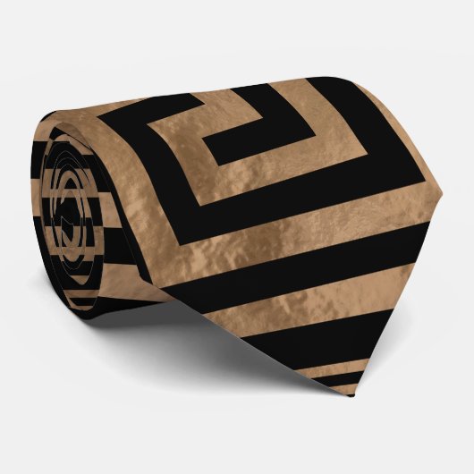 Cravate Ornement principal grec - méandre grec - or sur le (Roulé)