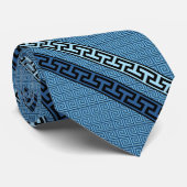 Cravate Ornements bleus (Roulé)