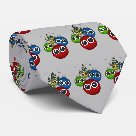 Cravate Ornements de Noël (Roulé)