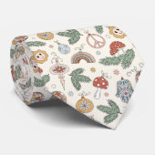 Cravate Ornements de Noël anciens et panneaux de paix (Roulé)