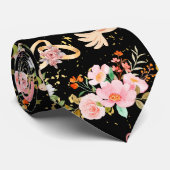 Cravate Ornements mariages motif Black BG (Roulé)