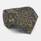 Cravate Ornements mariages motif en Gold D Grey BG (Roulé)