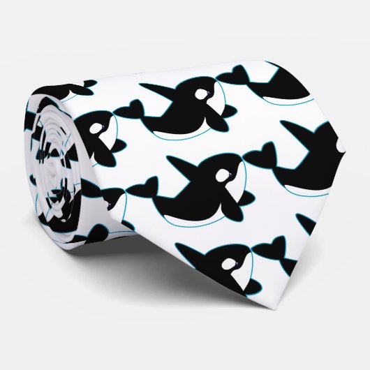 Cravate Orque mignonne (épaulard) (Roulé)