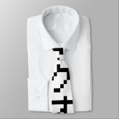 Cravate OTAKU 8 bits Pixel japonais Katakana vertical (Attaché)