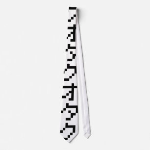 Cravate OTAKU 8 bits Pixel japonais Katakana vertical