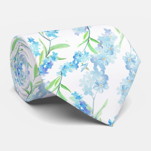 Cravate Oublie-moi pas un motif sans soudure (Roulé)