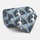 Cravate Oubliez-moi pas chien de border collie (Roulé)