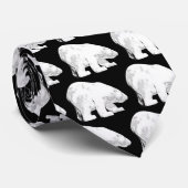 Cravate Ours blanc, arrière - plan noir (6) (Roulé)