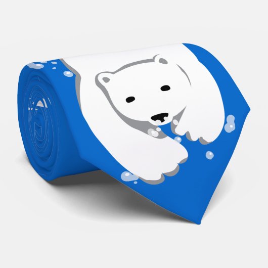 Cravate Ours blanc sous-marin (Roulé)