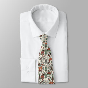 Cravate Ours Cerf Forêt Nordique Foulard Cou