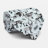 Cravate Ours de forêt tribaux, Cerf, Bleu d'Aqua N (Roulé)