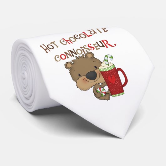 Cravate Ours de garçon de connaisseur de chocolat chaud (Roulé)