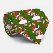 Cravate Ours de nounours de Père Noël avec le casquette et (Roulé)