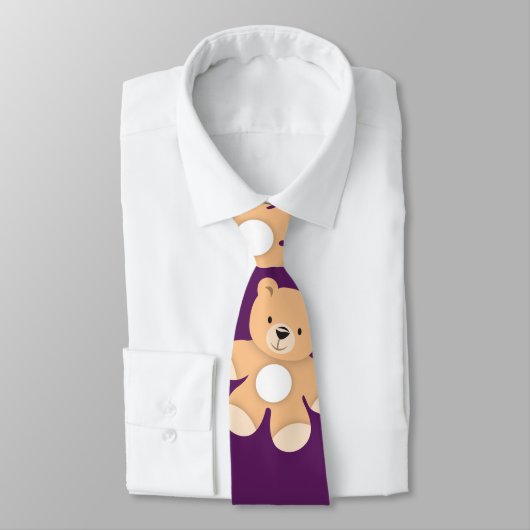 Cravate Ours En Conflit Profond Violet, Ours (Attaché)