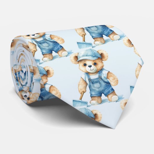 Cravate Ours en peluche bleu (Roulé)