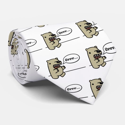 Cravate Ours gris (Roulé)