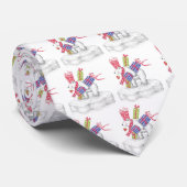 Cravate Ours polaire en caricature mignonne avec cadeaux d (Roulé)