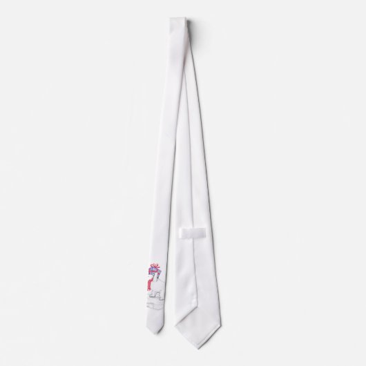 Cravate Ours polaire en caricature mignonne avec cadeaux d (Dos)