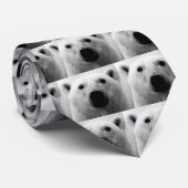 Cravate Ours polaire noir et blanc (Roulé)
