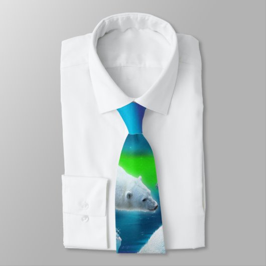 Cravate Ours polaires et glace arctique avec Aurora Faune (Attaché)