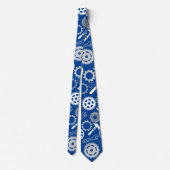 Cravate Outils Motif 01.b Bleu BG (Dos)