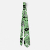 Cravate Outils Motif 01.b L Green BG (Dos)