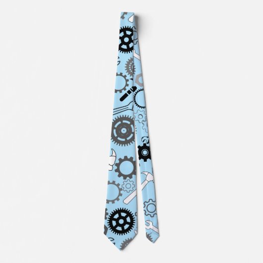 Cravate Outils Motif 01.b LBlue BG (Devant)