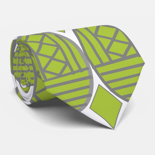 Cravate Ovales Art Déco Vert (Roulé)
