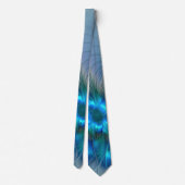 Cravate Ovation debout, fractale bleue turquoise abstraite (Dos)