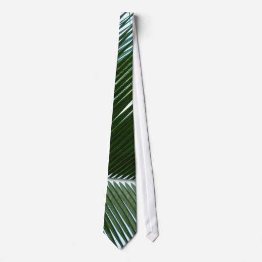 Cravate Overlapping Palm Fronds Tropical Green Abstract (Devant)