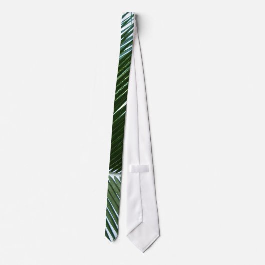Cravate Overlapping Palm Fronds Tropical Green Abstract (Dos)