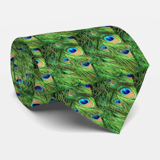Cravate P1070167 Peacock Feathers Up Close 300, P10701... (Roulé)