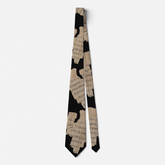 Cravate P52 Papyrus Fragment Tie–Earliest New Testament (Devant)